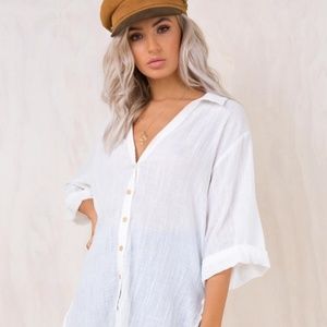 Princess Polly The Lainey Shirt Beige